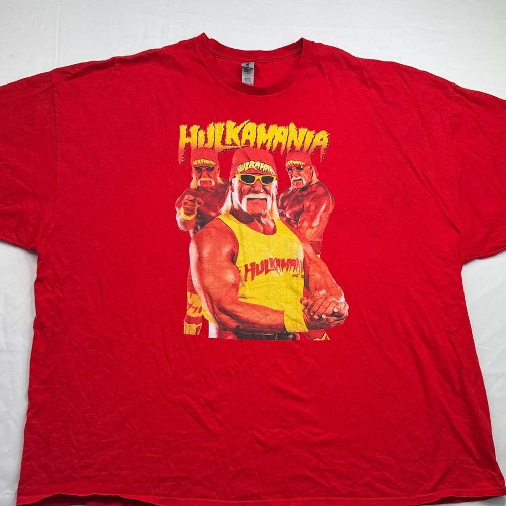 Hulkamania Red Graphic Tee men’s size 5X 100% cotton t shirt wrestling